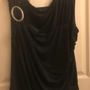 Sleeveless black blouse